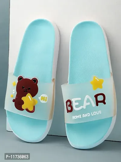 Elegant Bear Blue Flip Flops For Women-thumb0