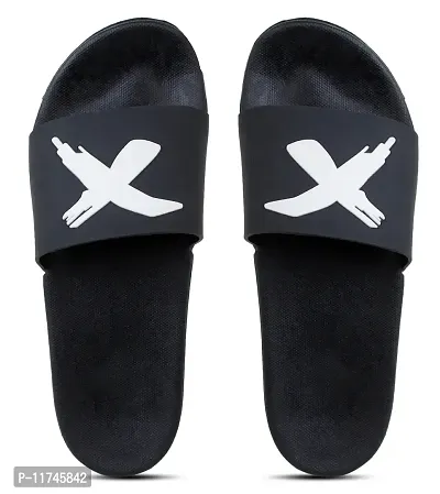 Stylish X Black Sliders For Men-thumb2