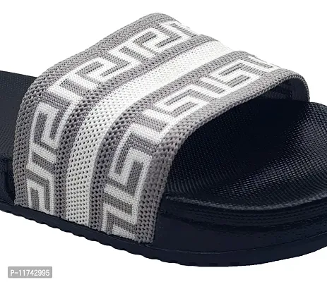 Stylish Fly Knit DoubleR Grey Sliders For Men-thumb5