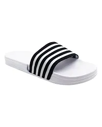 Stylish WhiteSole 4line Black Sliders For Men-thumb3