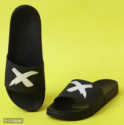 Stylish X Black Sliders For Men-thumb0