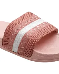 Elegant Fly Knit ZigZag Pink Flip Flops For Women-thumb4