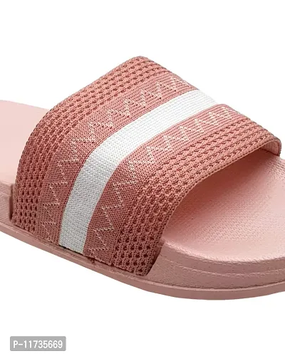 Elegant Fly Knit ZigZag Pink Flip Flops For Women-thumb5