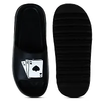 Stylish Zig Zag 3ACards Black Sliders For Men-thumb3