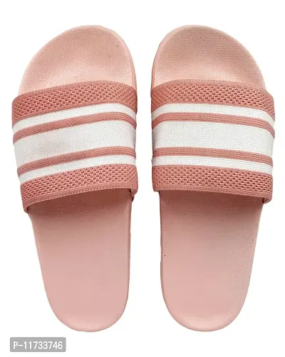 Elegant Fly Knit 2line Pink Flip Flops For Women-thumb2