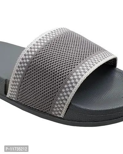 Elegant Fly Knit Jhumroo Grey Flip Flops For Women-thumb5