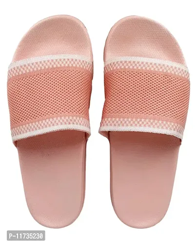 Elegant Fly Knit Jhumroo Pink Flip Flops For Women-thumb2