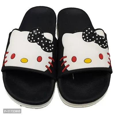 Elegant Kitty Black Flip Flops For Women-thumb2