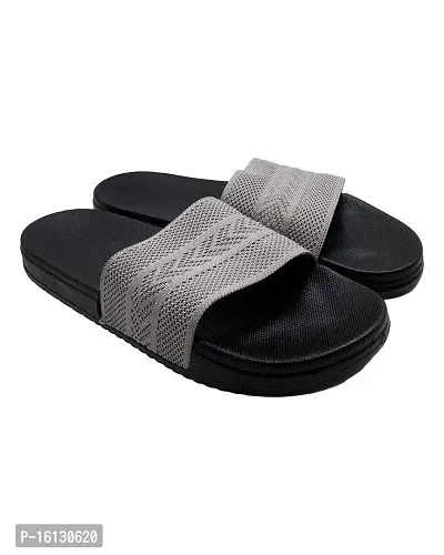 Pampy Angel Flyknite Men Arrow Men's Flip Flops Slides Back Open Household Comfortable Slippers Grey,6 (UK/India)-thumb3