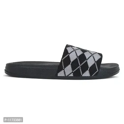 Elegant Fly Knit 4Square Black Flip Flops For Women-thumb5