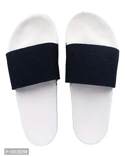 Pampy Angel Fly Net Men Plain Men's Flip Flops Slides Back Open Household Comfortable Slippers White,9 (UK/India)