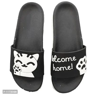 Elegant Welcome Black Flip Flops For Women-thumb3