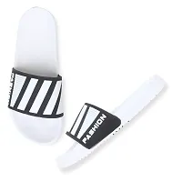 Stylish Fashion White Sliders For Men-thumb2