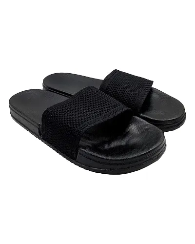 mens black sliders