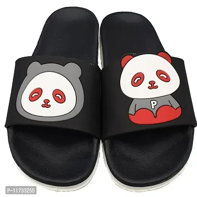 Elegant Panda Black Flip Flops For Women-thumb2