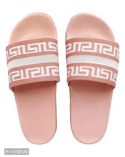 Elegant Fly Knit DoubleR Pink Flip Flops For Women-thumb2