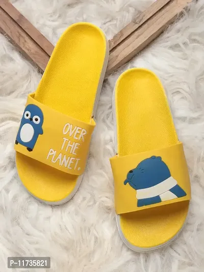 Elegant Planet Yellow Flip Flops For Women