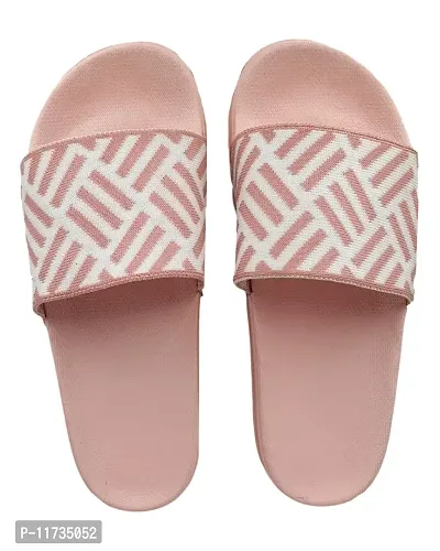 Elegant Fly Knit Cross Pink Flip Flops For Women-thumb2