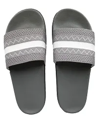 Elegant Fly Knit ZigZag Grey Flip Flops For Women-thumb1