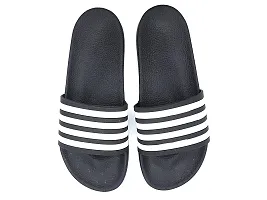 Stylish 4Line Classy Black Sliders For Men-thumb1