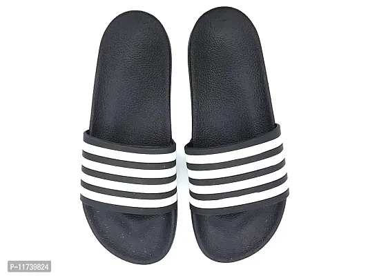 Stylish 4Line Classy Black Sliders For Men-thumb2