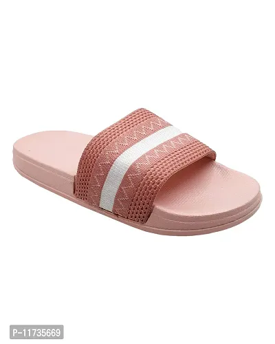 Elegant Fly Knit ZigZag Pink Flip Flops For Women-thumb4