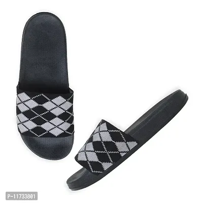 Elegant Fly Knit 4Square Black Flip Flops For Women-thumb3