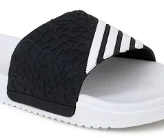 Stylish Fashion Lines White Sliders For Men-thumb4