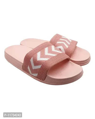 Elegant Fly Knit Big Arrow Pink Flip Flops For Women-thumb3