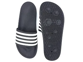 Stylish 4Line Classy Black Sliders For Men-thumb2