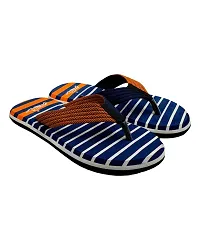 Stylish V 11 Stripes Orange Sliders For Men-thumb3