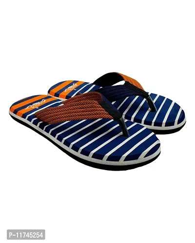 Stylish V 11 Stripes Orange Sliders For Men-thumb4