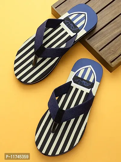 Stylish V Shield Blue Sliders For Men