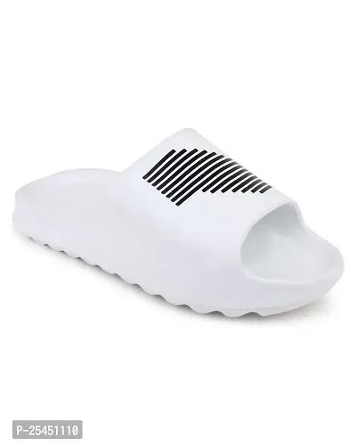 Trendy White EVA Self Design Sliders For Men-thumb2