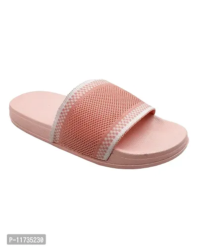 Elegant Fly Knit Jhumroo Pink Flip Flops For Women-thumb4