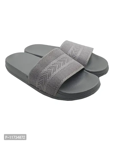 Elegant Fly Knit Arrow Grey Flip Flops For Women-thumb2