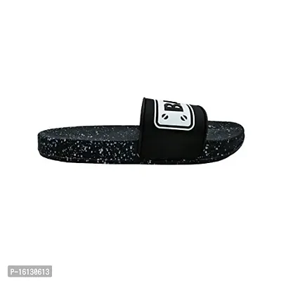 Angel Fashion Black Bad Boy Printed Back Open Trendy Washable Men's Flip Flops , 7 UK/India-thumb2