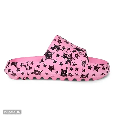 Trendy Elegant Zig Zag Full Stars Pink Flip Flops For Women-thumb3