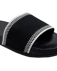 Elegant Fly Knit Jhumroo Black Flip Flops For Women-thumb4