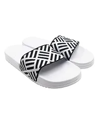 Stylish Fly Knit Cross White Sliders For Men-thumb3