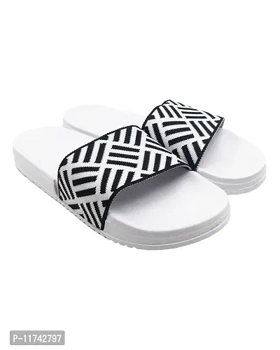 Stylish Fly Knit Cross White Sliders For Men-thumb4