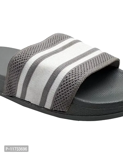 Elegant Fly Knit 2line Grey Flip Flops For Women-thumb5