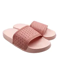 Elegant Fly Knit Blocks Pink Flip Flops For Women-thumb2