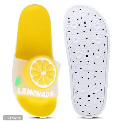 Elegant Lemon Yellow Flip Flops For Women-thumb4