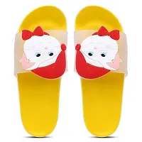 Elegant Cute Cat Yellow Flip Flops For Women-thumb1