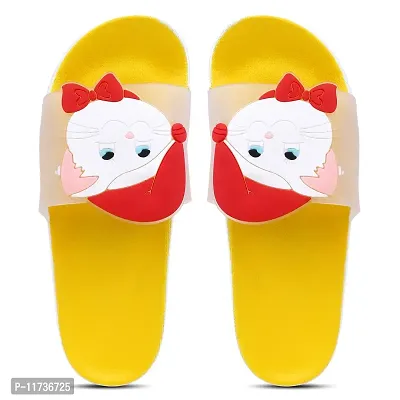 Elegant Cute Cat Yellow Flip Flops For Women-thumb2