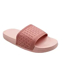 Elegant Fly Knit Blocks Pink Flip Flops For Women-thumb3