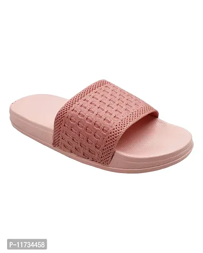 Elegant Fly Knit Blocks Pink Flip Flops For Women-thumb4