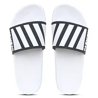 Stylish Fashion White Sliders For Men-thumb1