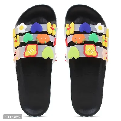 Elegant MixVeg Black Flip Flops For Women-thumb2